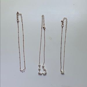 Rose gold choker necklace trio